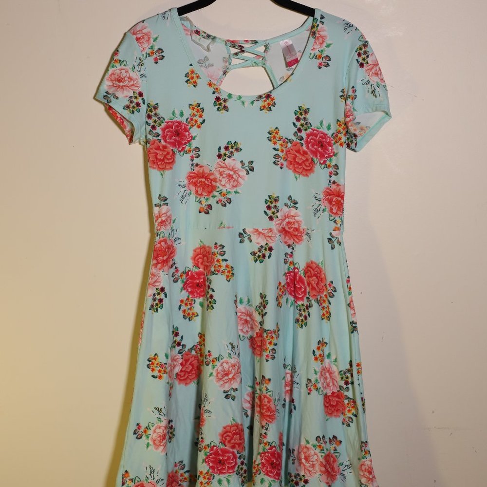 Light Blue Floral Dress: Worn Once!!!